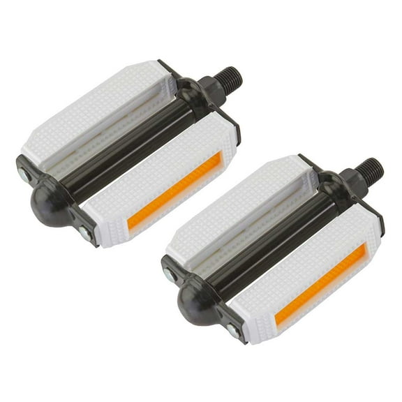 Bike 507 Block Pvc Pedals 1/2 White/Black. bike part, bicycle parts.