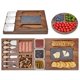 thumbnail image 1 of QinaQin Tabla de quesos de acacia de 19 piezas, con charola magnética para carnes y tabla de mármol, ideal para charcutería y regalos, 1 of 8