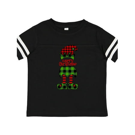 

Inktastic Merry Christmas Elf in Red and Green Plaid Gift Toddler Boy or Toddler Girl T-Shirt