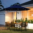 thumbnail image 2 of Outsunny 9ft Solar Patio Umbrella with LED Lights Tilt Canopy, Navy Blue, 2 of 10
