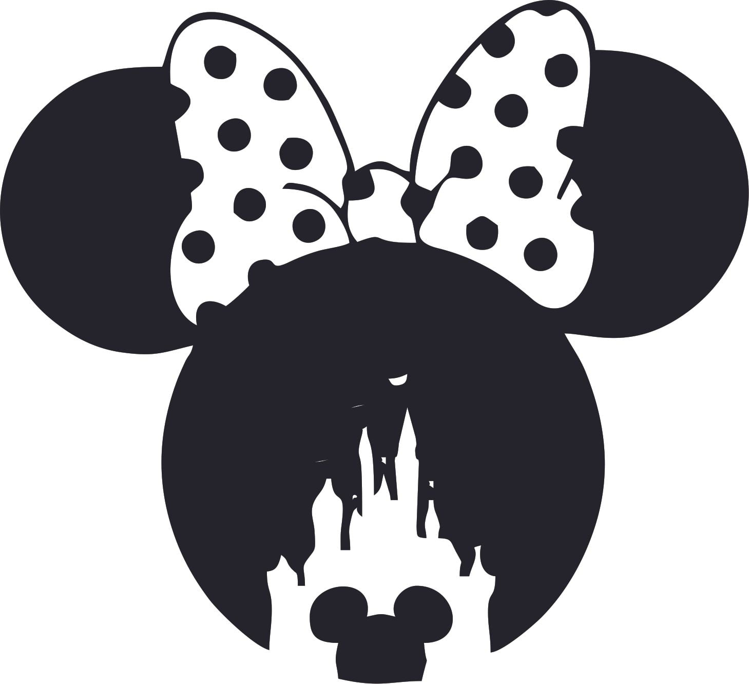 Minnie Mouse Head Castle Cartoon Characters Wall Art Vinyl Sticker