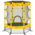 thumbnail image 3 of Soges 4.5FT Trampoline for Kids, 55“ Trampoline with 360° Safty Enclosure Net, Indoor/Outdoor Trampoline for Toddlers,100LBS Backyard Fittness Recreational Trampoline, Double Pull Zippers,Yellow, 3 of 6