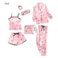 thumbnail image 1 of Conjunto de ropa de dormir de 7 piezas, chaleco estampado, ropa de dormir corta para mujer con diadema, pijamas para dama, ropa para el hogar, XL Scienceny AP000853-03, 1 of 7