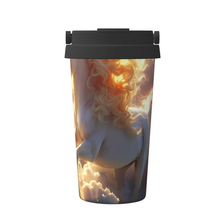 

Junzan Rainbow Cloud White Horse for Stainless Steel Vacuum Insulated Tumbler - Reusable Insulated Cold Brew Iced Coffee Cup Thermos -Gifts for Women Men Him Her