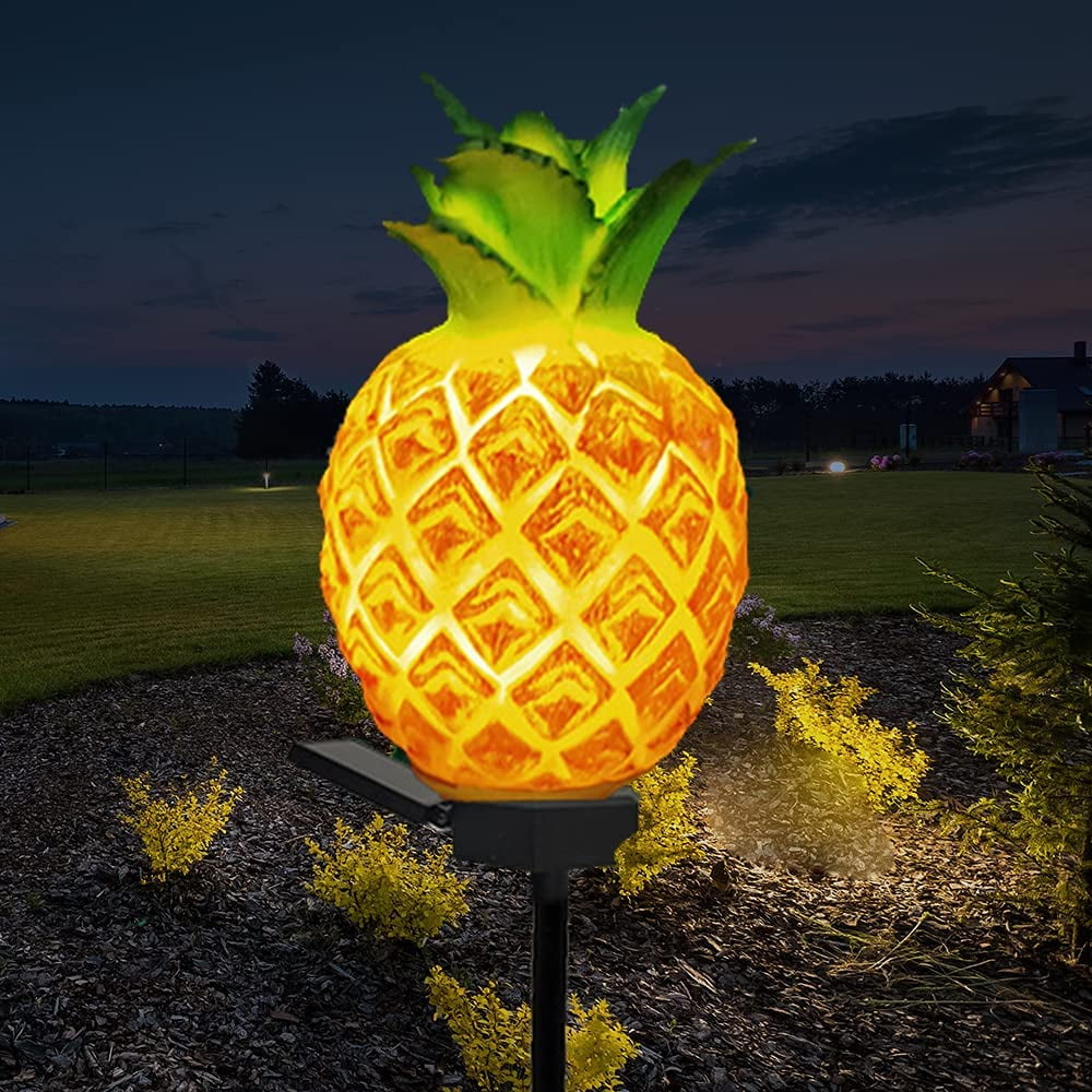 Solar Garden Stakes Lights, Pineapple Lawn Waterproof Lamp Ground
