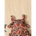thumbnail image 4 of Bagilaanoe Toddler Baby Girl Jumpsuit Sleeveless Football Print Romper Overalls 6M 12M 18M 24M 3T 4T Kids Long Flared Pants Casual Outfits, 4 of 9