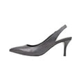 thumbnail image 2 of Charles David Amy Black Smooth Ankle Strap Pointed Toe Footbed Classic Pumps (Black Smooth, 5), 2 of 3