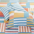 thumbnail image 3 of Levtex Home - Sol Stripe Quilt Set - Twin Quilt and One Standard Sham - Patch Stripe - Yellow, Orange, Blue, Red, White - Quilt (68x86in.) and Sham (20x26in.) - Reversible - Cotton, 3 of 3
