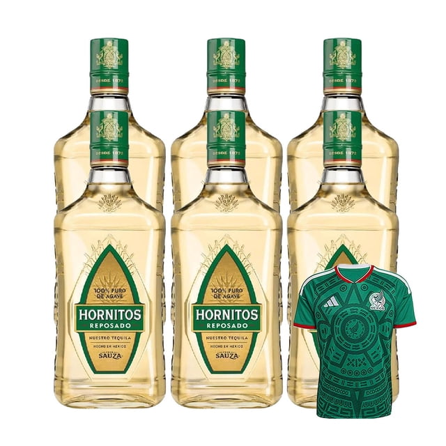 6 Tequila Sauza Hornitos Reposado 1 L + Jersey Verde
