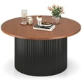 thumbnail image 1 of Costway Table Basse Ronde 32 Pouces Table à Thé avec Cadre en Bois Massif Table d'Appoint pour la Maison Table Cocktail, 1 of 10