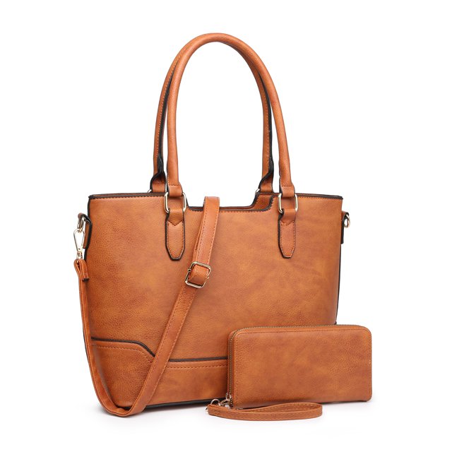 Grande Impermeable Bolsa De Mujer Bolso de Satchel Tote con Correa Ajustable 2 Piezas Sólidos Cuero Bolsa XB XIBANG Estándar