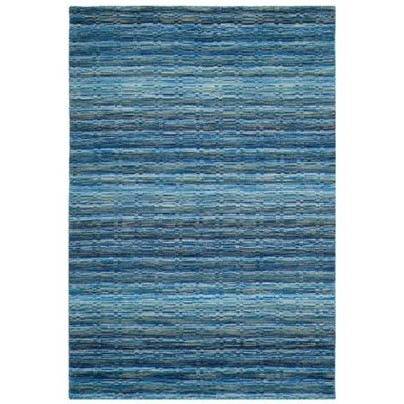 SAFAVIEH Himalaya Branden Striped Wool Area Rug, Blue/Multi, 5' x 8'