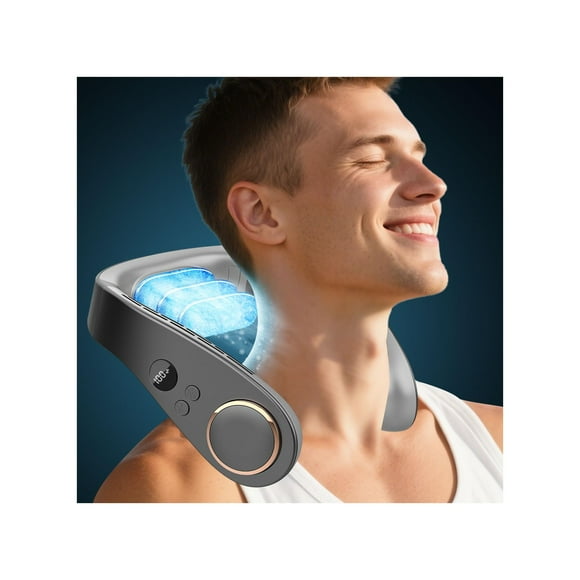 Ventilador de cuello QMKKX Ventilador de cuello con placa de refrigeración 5500 mAh negro