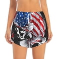 thumbnail image 4 of Lsque Largemouth Bass Fish in USA Printed Women's Running Shorts with Liner Pockets,Elastic Quick Dry Workout Athletic Gym Yoga Shorts,Womens High Waist Shorts-Small, 4 of 9