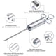 thumbnail image 3 of Kit de inyector de carne de acero inoxidable 304 de alta resistencia con barril de gran capacidad de 60 ml con 3 agujas para adobo comercial, 3 of 5