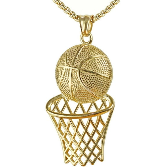 GHSOHS Necklaces for Women Trendy Gold Necklace Jewelry Pearl Strand Necklaces Creative Basketball Hoop Pendant Necklace European And Hop Style Sports Jewelry Choker Necklace Clavicle Chain