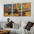 thumbnail image 2 of Shadudu Plane Sunset Clouds Canvas Wall Decor Triptych for Living Room Bedroom Office, Set of 3 Abstract Wall Pictures, 12x16 Inches 12"x16"x3pcs, 2 of 6