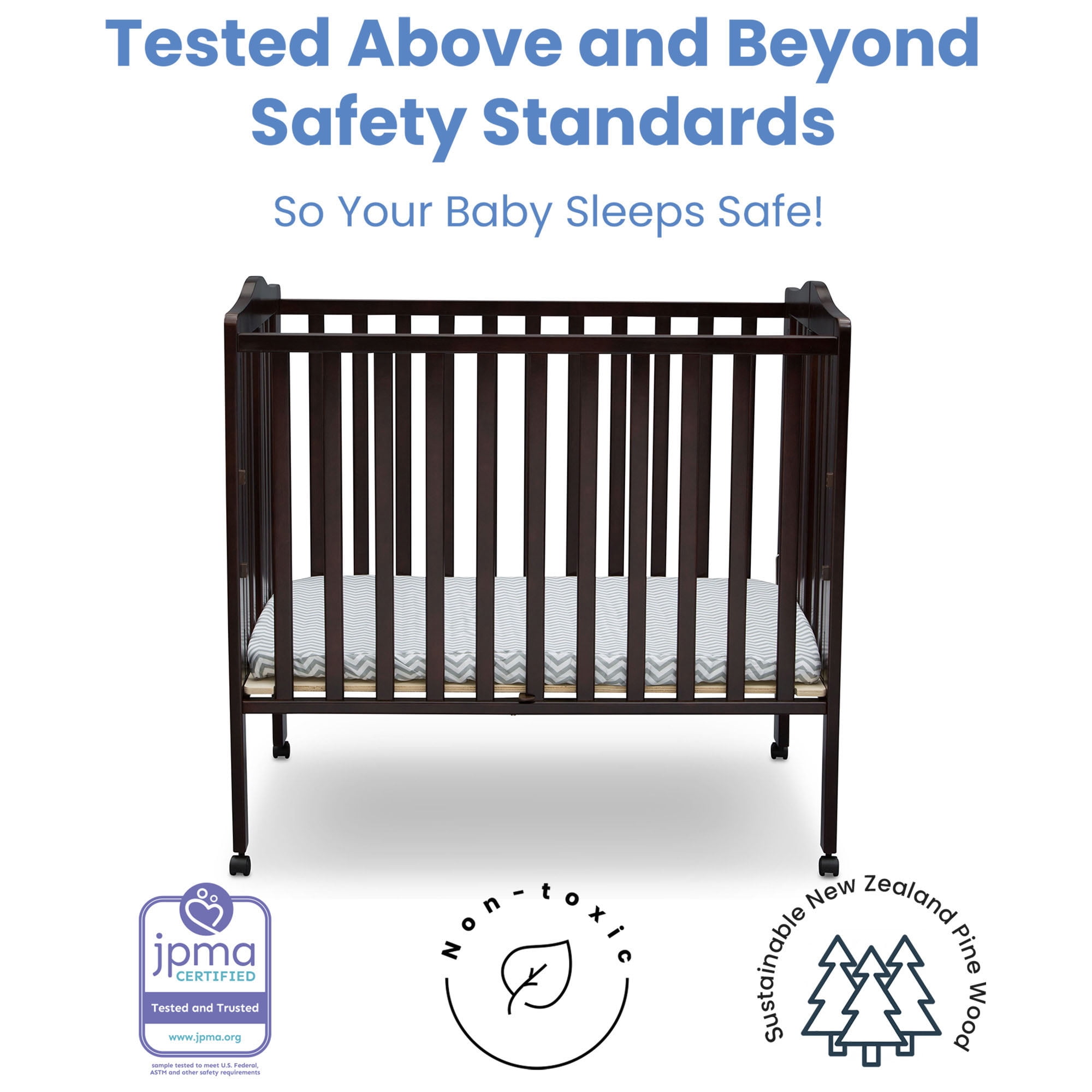 delta children folding portable crib