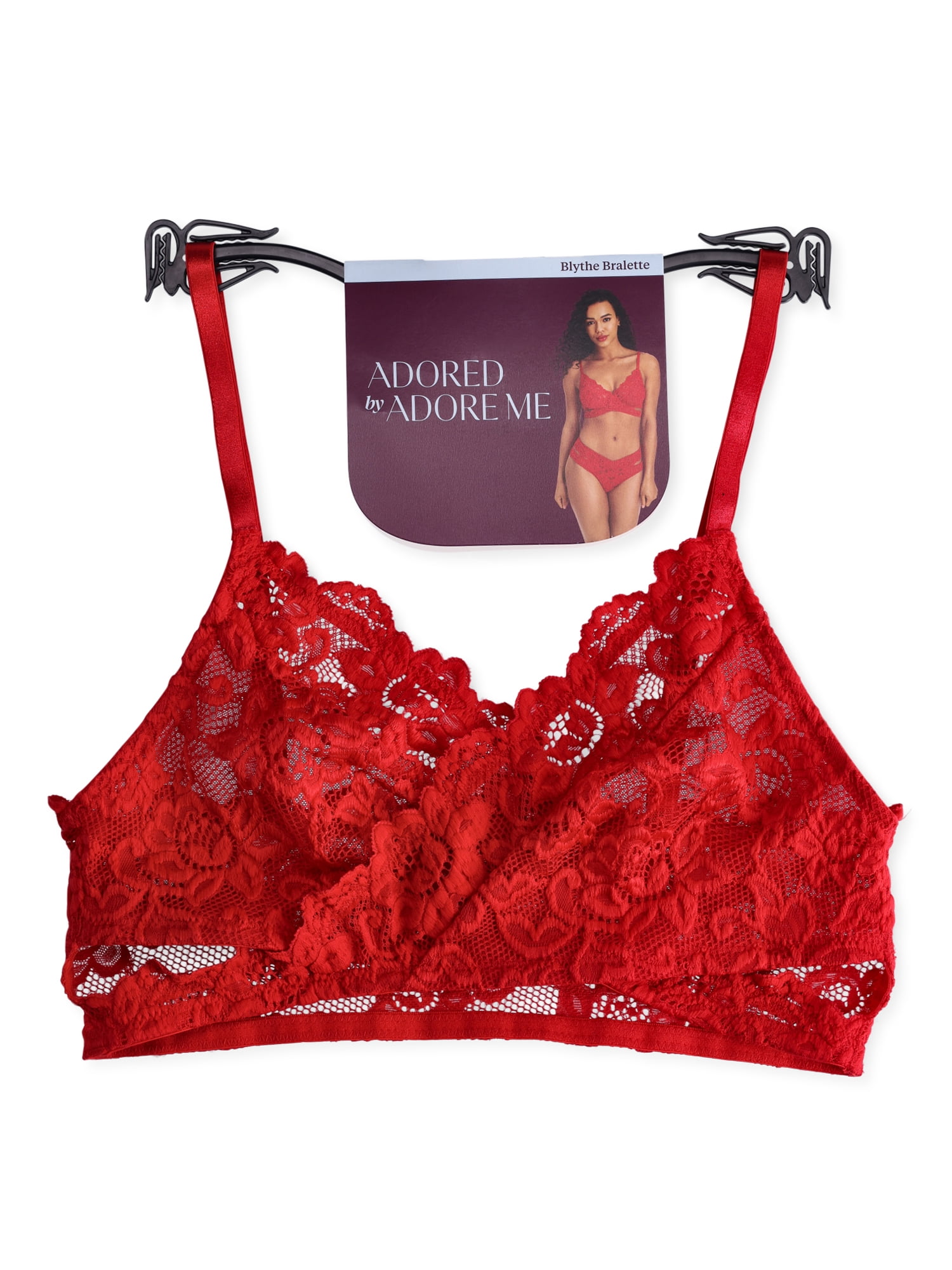 Adored by Adore Me Women’s Blythe Lace Unlined Bralette With Adjustable Straps, Sizes S-3X
