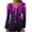 Purple, variant on AOOCHASLIY Valentine's Women Gift Blouse Women's Fashionable Christmas Printed V-neck Long Sleeved Button Top