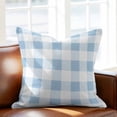 thumbnail image 2 of Spring Geometric Throw Pillow Cover Blue Plaid Cotton Linen Cushion Cover Throw Pillow Case with Invisible Zipper for Couch Sofa Bed Chair Car 20x20 Inch, 2 of 9