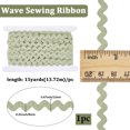 thumbnail image 2 of 1/2 Inch Wool Yarn Rick Rack Trim for Sewing 15 Yards RIC Rac Rickrack Dark Sea Green Lace Wave Ribbon Zig Zag Wave Bending Lace Trim S Shaped Fabric for DIY Crafts Christmas, 2 of 7