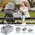 thumbnail image 2 of Organizador de Pañales para Bebé, Canasta organizadora bebe, Cesta de Fieltro para Almacenamiento Pañales, Pañalera para Recién Nacido o Coche con múltiples bolsillos para pañales, toallitas (Gris), 2 of 5