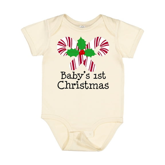 Inktastic Baby's 1st Christmas Candy Canes Boys or Girls Baby Bodysuit