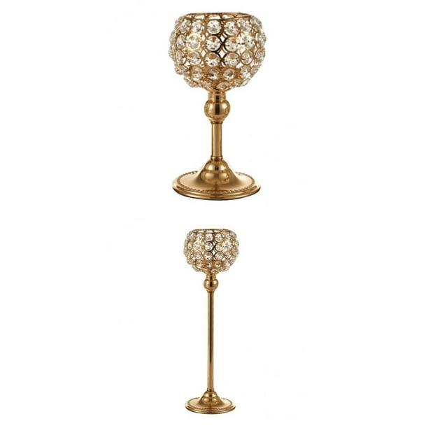 2 Candelabros de Cristal para Decoración de Mesa de Boda. 20cm 35cm