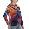 thumbnail image 6 of Sikiie Vibrant Hummingbird Watercolor Art Women's Casual Hoodies Long Sleeve Lightweight Pullover Tops Loose Sweatshirt-Large, 6 of 7