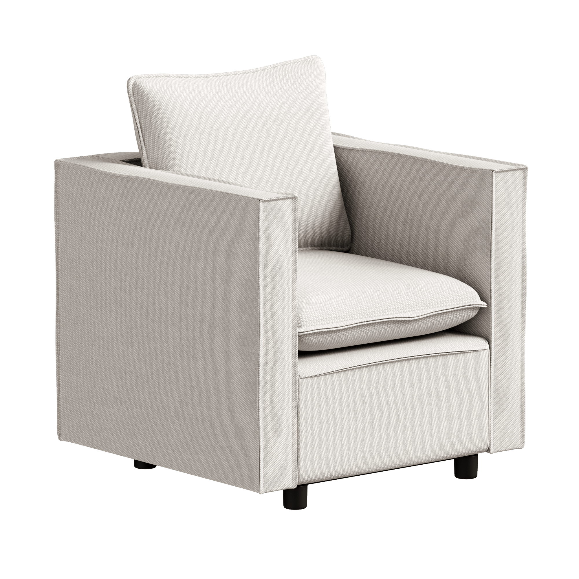 MAYEERTY Decorative Beige Single Sofa Chair – Comfortable Soft Cushioned Armchair, Modern Design for Bedroom/Corner/Reading Room