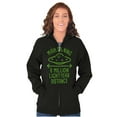 thumbnail image 3 of Funny Antisocial Social Distance UFO Unisex Fleece Graphic Zip Up Hoodie Brisco Brands 2X, 3 of 5