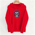 thumbnail image 4 of Molidfa Womens Rose Skull Hoodie Graphic Oversized Halloween Pullover Sweatshirt, 4 of 5