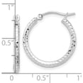thumbnail image 3 of 10k White Gold Diamond-cut 2mm Round Tube Hoop Earrings - 21.21mm, 3 of 5