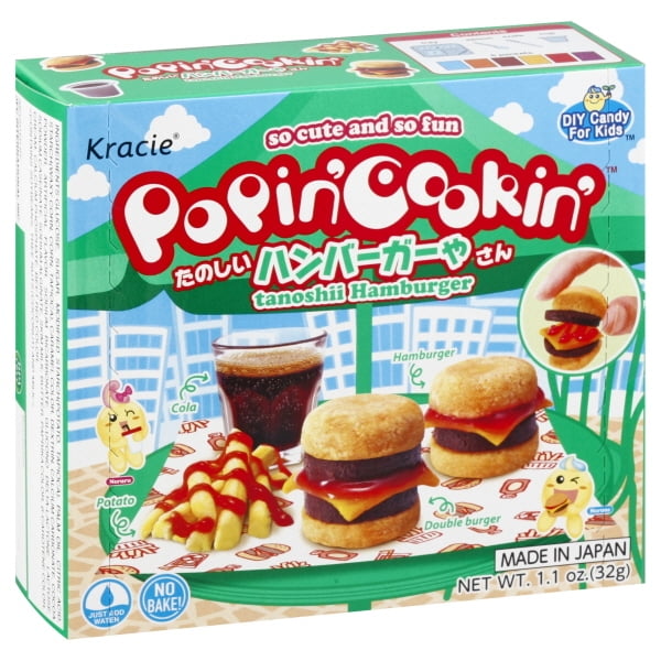 Kracie Popin' Cookin' Diy Japanese Candy Kit, Tanoshii Hamburger, 32g