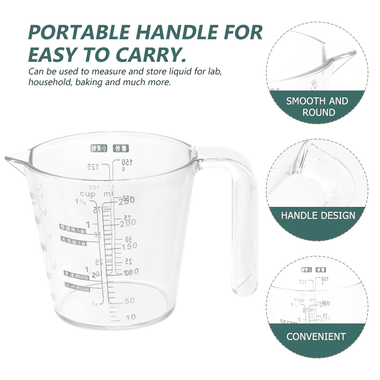 Source Portable Clear Kitchen Measure Cups Liquid Measuring Cup 250ml  Plastic with Handle on m.