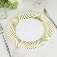 thumbnail image 6 of Balsa Circle 10 Round 9" White Gold Disposable Dinner Plastic Plates Swirl Design Trim Party Events Decorations Supplies, 6 of 8