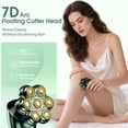 thumbnail image 3 of 5-in-1 Women's Electric Razor, 7D Floating Head IPX7 Waterproof Wet Dry Body Shaver, Rechargeable Lady Hair Remover with LED Display for Face Legs Bikini, Retro Green, 3 of 7