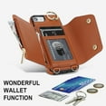thumbnail image 4 of Phone Case for iPhone 7/8/SE 2020/2022 Wallet Cover with Screen Protector Ring Stand Card Holder Crossbody Strap Cell iPhone7 iPhone8 7s 8s i SE2020 SE2022 2/2nd/3/3rd Generation SE2 SE3 Women Brown, 4 of 13