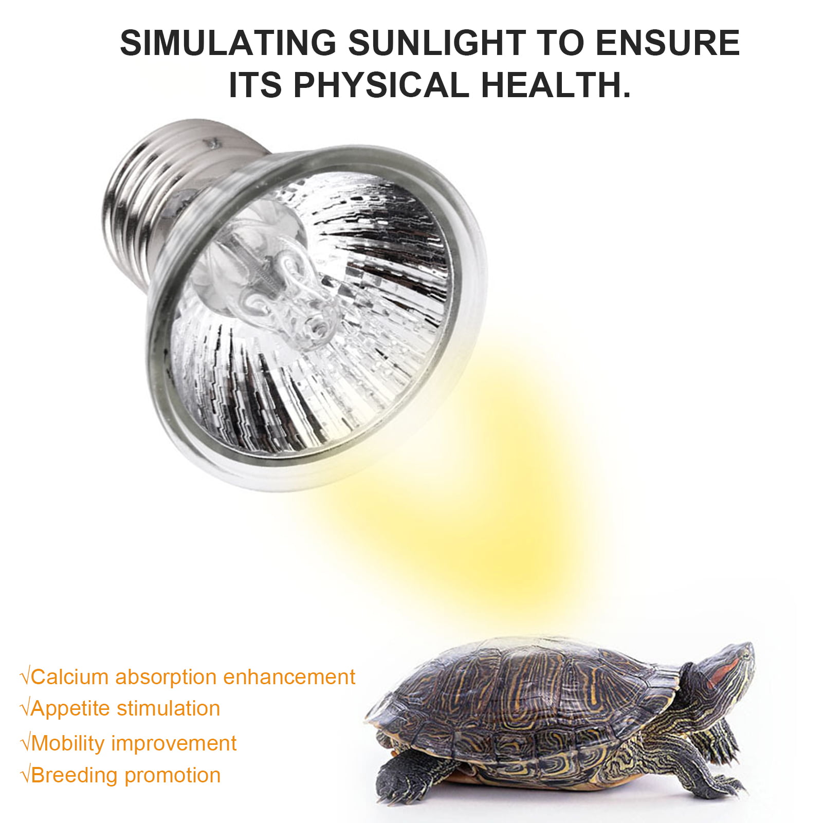 25W+50W Basking Light for Reptiles,E27 UVA+UVB Heat Spotlight with Holder with 360 °Rotating Clip & Power Supply for Reptiles/Amphibians/Lizards/Turtles/Snakes Aode Tortoise Heat Lamp