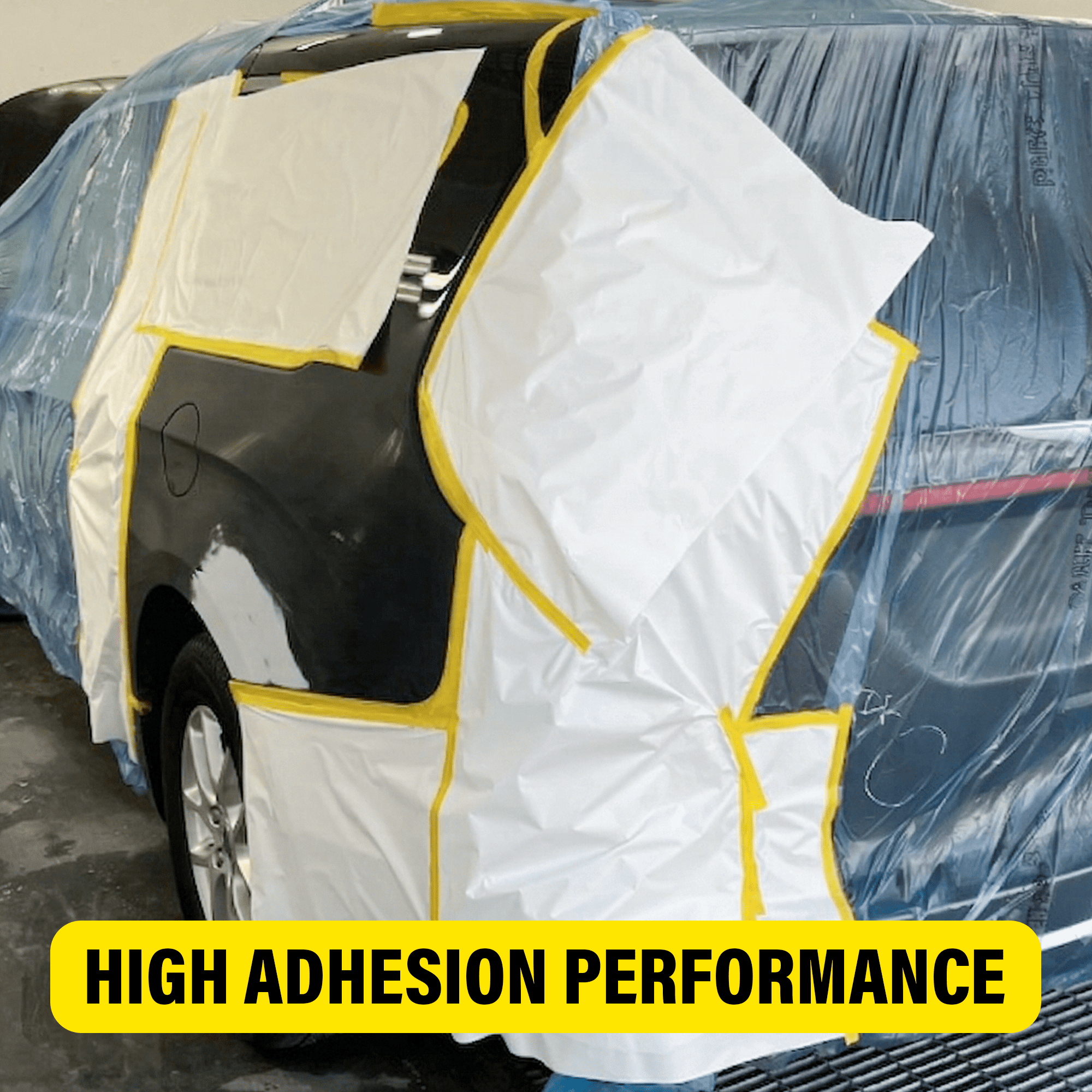 Automotive Masking Tape Yellow Painters Tape for Car Painting, High Temperature Resistant Refinishing Tape, Clean Removal No Residue, Professional Auto Body Shop Masking Tape Bulk (1.4in-6rolls)