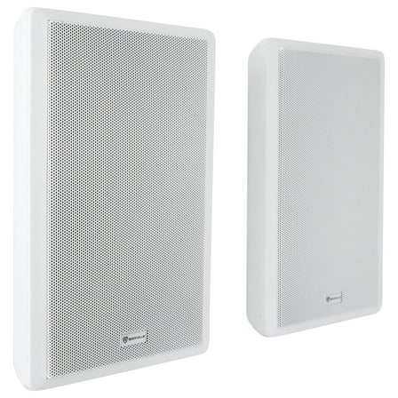 Pair Rockville RockSlim 70W White 5.25" 70v Commercial Restaurant Wall Speakers