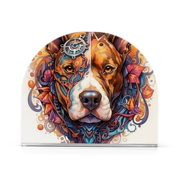 Dog Head Macine Napkin Holder for Table Clear Napkin Stand Paper Holder Acrylic Organizer Dispenser Napkins for Dinner Kitchen Restaurant Room