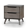 thumbnail image 4 of Allora 2pc Mid-Century Wood Bedroom Set - Queen + Nightstand in Gray, 4 of 7