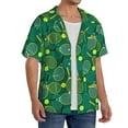 thumbnail image 4 of KLL Tennis Rackets and Balls Print Men's Shirt Short Sleeve Button Down Summer Cuba Beach Shirts- 3X-Large, 4 of 7