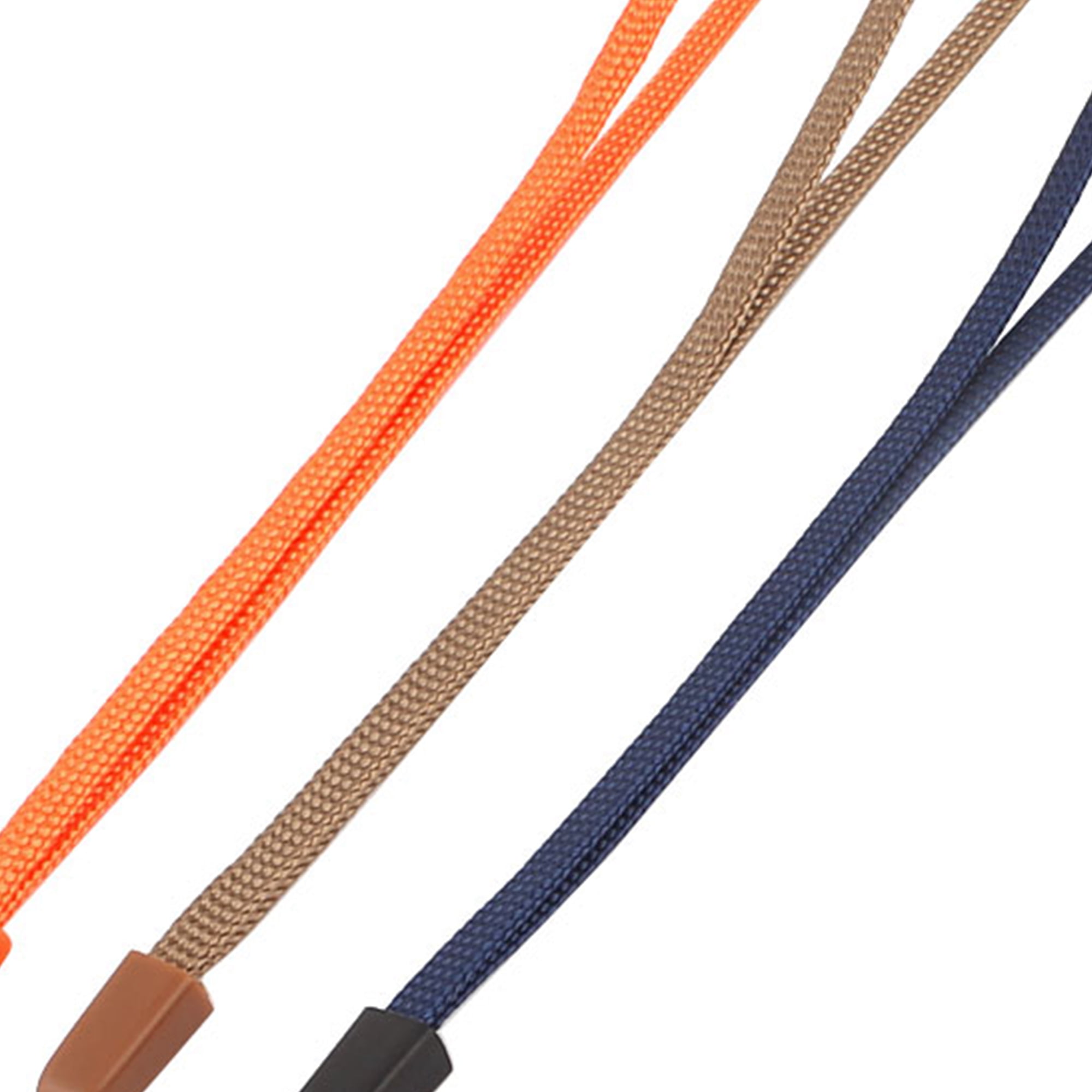 Unique Bargains 3pcs Nylon Hand Wrist Lanyard Strap String Cord Keychain Brown Blue Orange