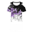 thumbnail image 5 of Cold Shoulder Dresses for Women Boho Floral Print Mini Dress Elegant Classy Business Sundress Casual Work Fashion Trendy Outfits V Neck Short Dresses 2026 Summer Beach Vacation Outfits, 5 of 6