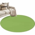 thumbnail image 2 of Fruit Green Round Rugs 3.3ft, Farmhouse Solid Green Color Modern Art Non Slip Washable Rug Runner, Low Pile Indoor Floor Carpet Mat Bathroom Rugs for Living Room, Bedroom, Kids Room, 2 of 9