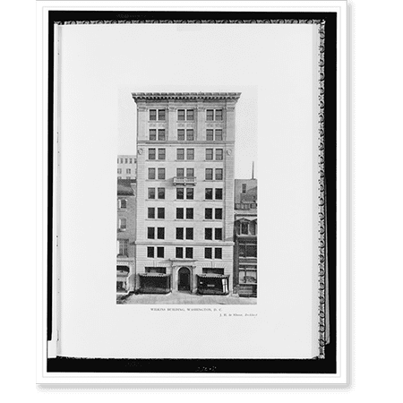 Historic Print, Wilkins Building, Washington, D.C., 16" x 20"
