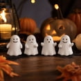 thumbnail image 3 of 4pcs Mini White Ghost Figurines, Resin Halloween Ghost Statues with Four Playful Expressions, Small Tabletop Decorations for Tiered Tray, Shelf, Mantel, Desk and Spooky Party Display, White, 3 of 6